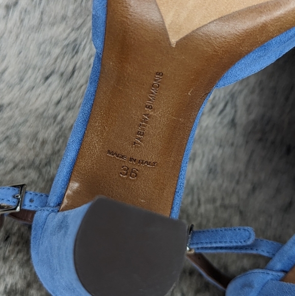 Tabitha Simmons Petra Denim Kidsuede Heel Women's 6 - Picture 11 of 11